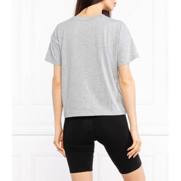 DKNY Sport Gray Rhinestone Logo Boxy Cropped T-Shirt Medium - Picture 4 of 5